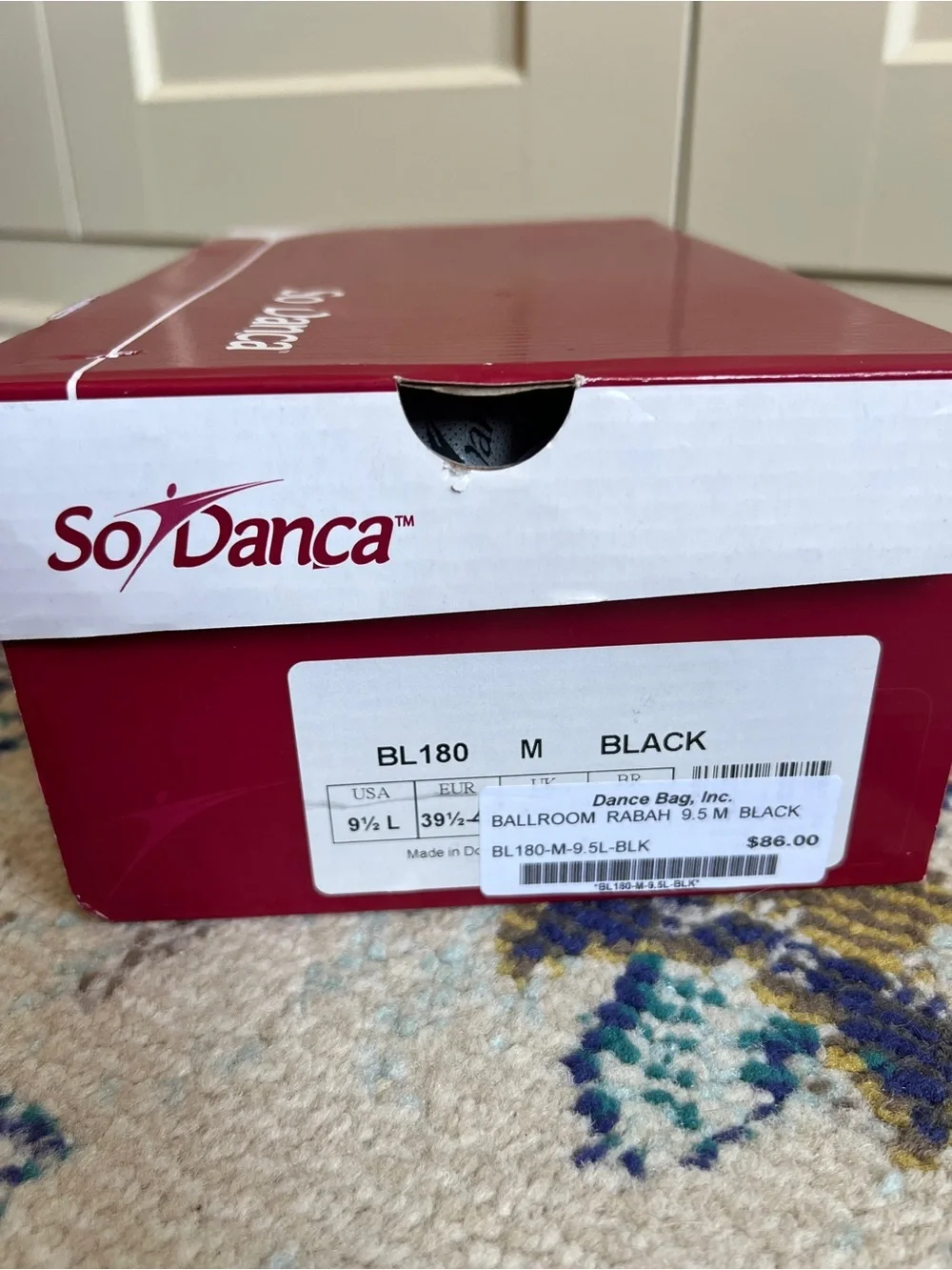 So Danca Rabah Black Ballroom Dance Shoes BL180 size 9.5